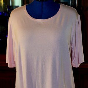 Women's Short-Sleeved Baby Pink Top by Freelance- 1X